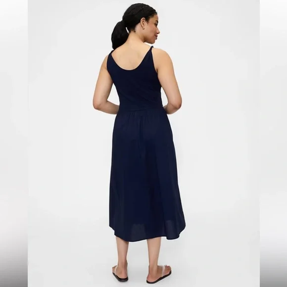 GAP Twist Strap Classic Navy Midi Dress. Size XXL. NWT - Picture 5 of 7